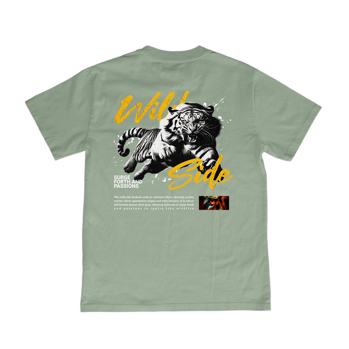 Wild Side Oversized Sage Green T-Shirt