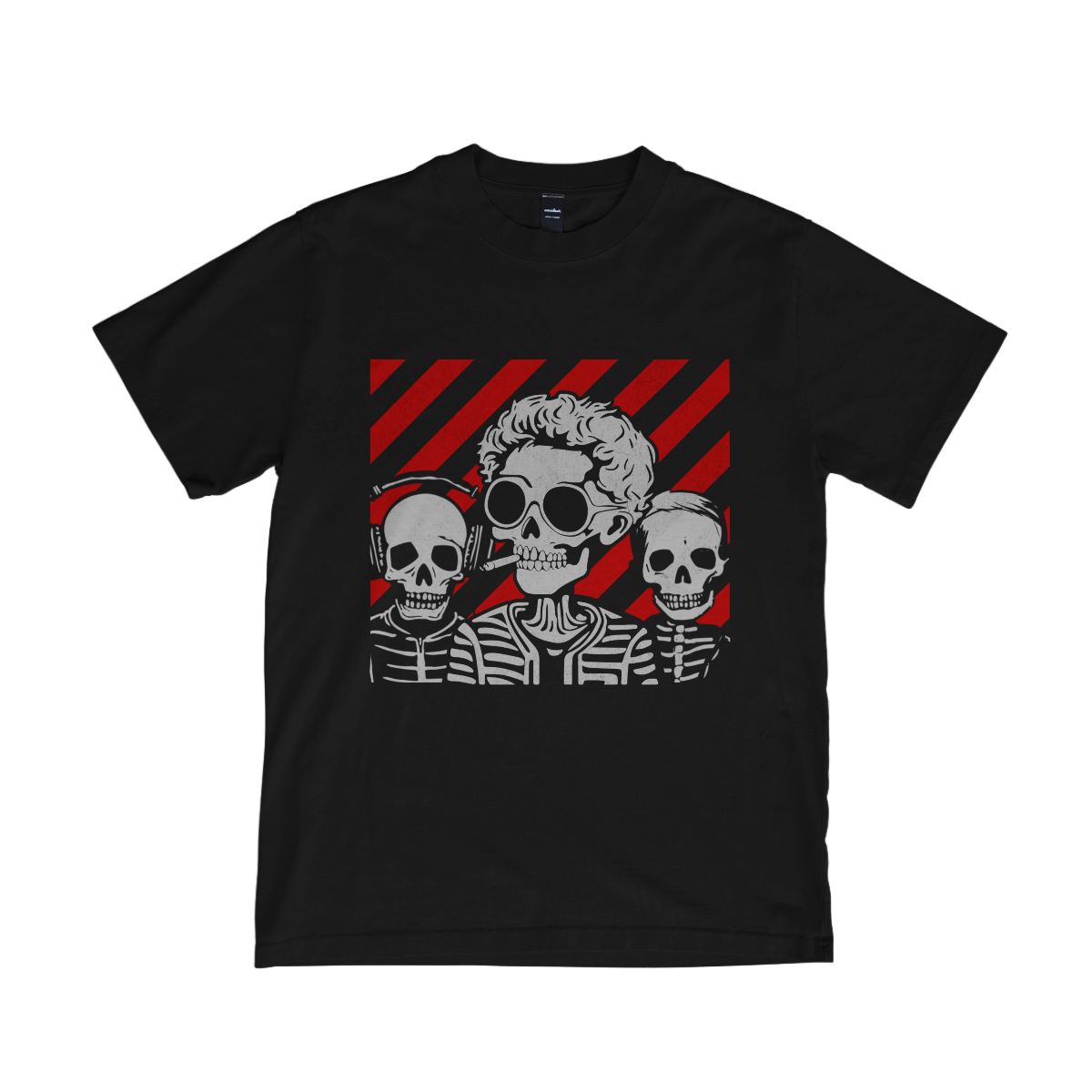 Party Skulls Black Oversized Tshirt