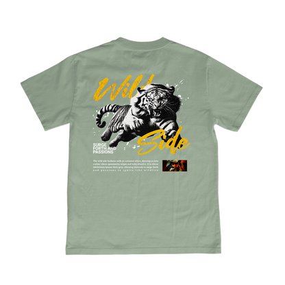 Wild Side Oversized Sage Green T-Shirt