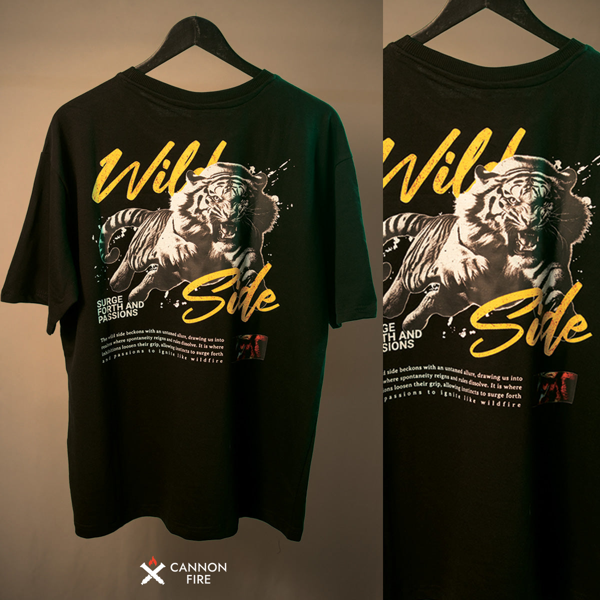 Wild Side Oversized Black T-Shirt