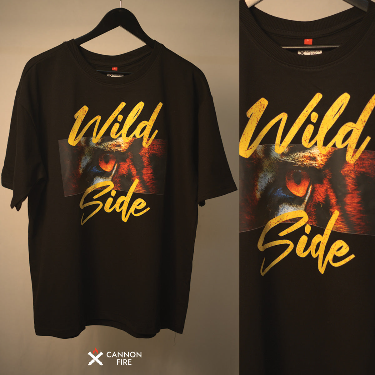 Wild Side Oversized Black T-Shirt